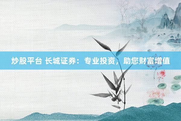 炒股平台 长城证券：专业投资，助您财富增值