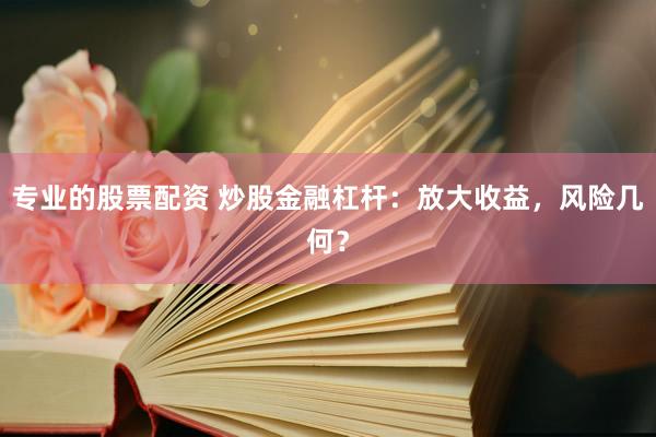 专业的股票配资 炒股金融杠杆：放大收益，风险几何？