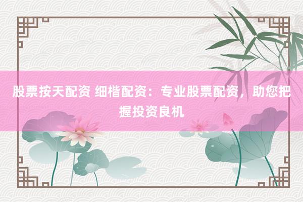 股票按天配资 细楷配资：专业股票配资，助您把握投资良机