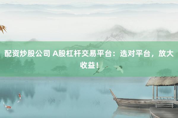 配资炒股公司 A股杠杆交易平台:选对平台,放大收益!