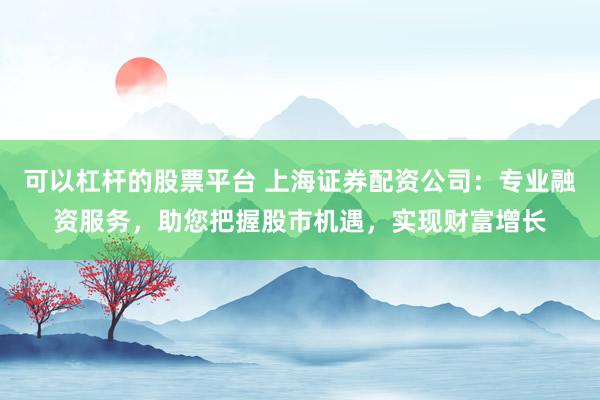 可以杠杆的股票平台 上海证券配资公司:专业融资服务,助您把握股市机遇,实现财富增长