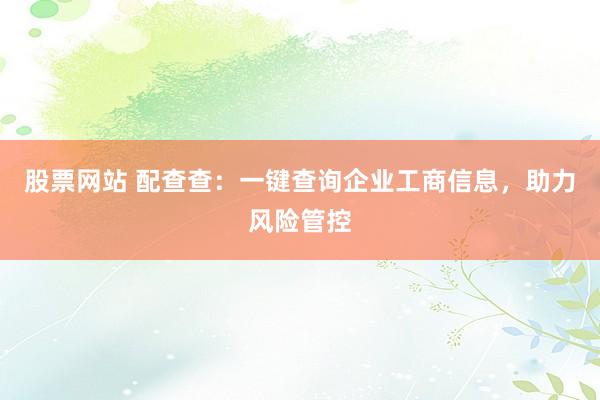 股票网站 配查查：一键查询企业工商信息，助力风险管控