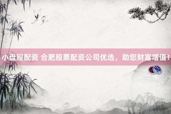 小盘股配资 合肥股票配资公司优选，助您财富增值！